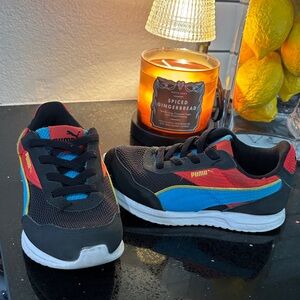 Puma Kids' Sneakers in Black with Blue and Red Accents